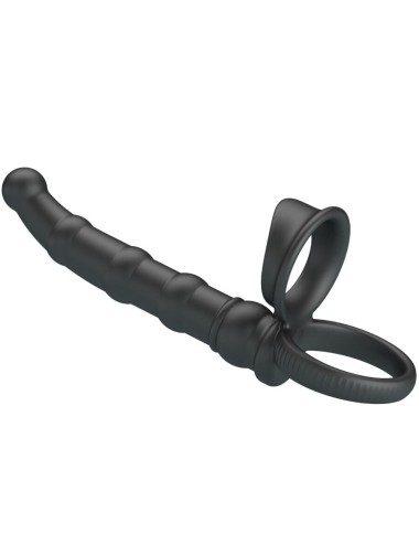 PRETTY LOVE - ANNEAU PÉNIS VIBRANT TATUM AVEC PLUG 10 VIBRATIONS NOIR