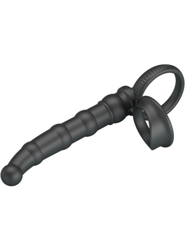 PRETTY LOVE - ANNEAU PÉNIS VIBRANT TATUM AVEC PLUG 10 VIBRATIONS NOIR
