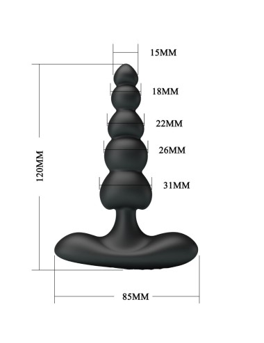 PRETTY LOVE - VIBRATEUR ANAL SIDNEY 10 VIBRATIONS NOIR