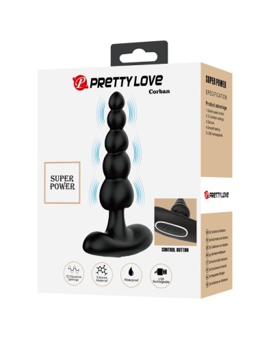PRETTY LOVE - VIBRATEUR ANAL SIDNEY 10 VIBRATIONS NOIR
