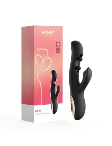 Gem vibromasseur rabbit avec capteurs de pression et application Noir