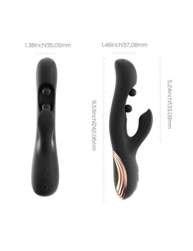 Gem vibromasseur rabbit avec capteurs de pression et application Noir