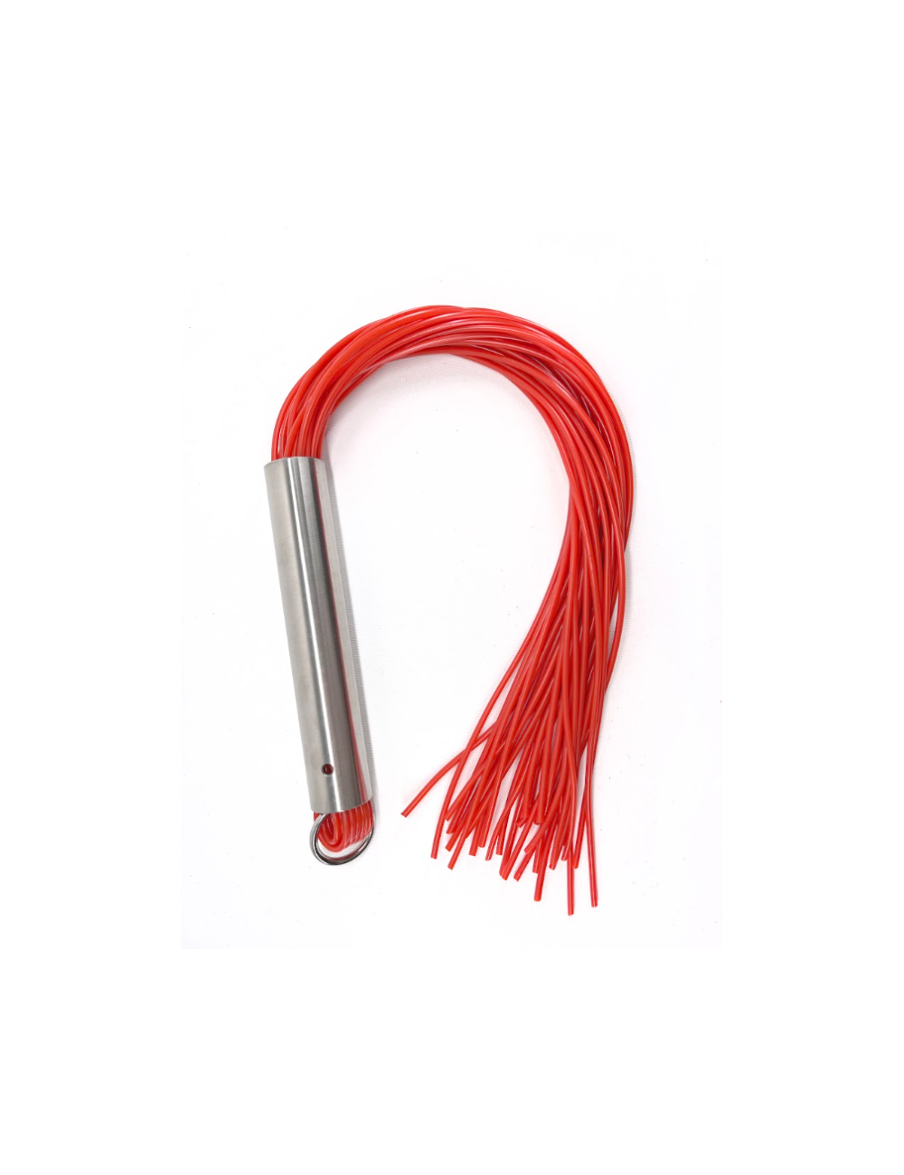 Martinet homme rouge manche métal lanières en PVC Martinet homme rouge manche métal lanières en PVC