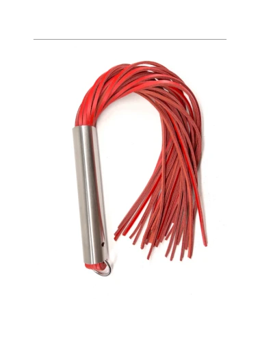 Martinet homme rouge manche métal lanières en cuir DOUX
