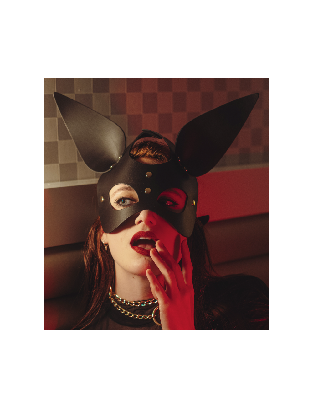 Masque Oreilles Lapin Noir Gold Masque Oreilles Lapin Noir Gold