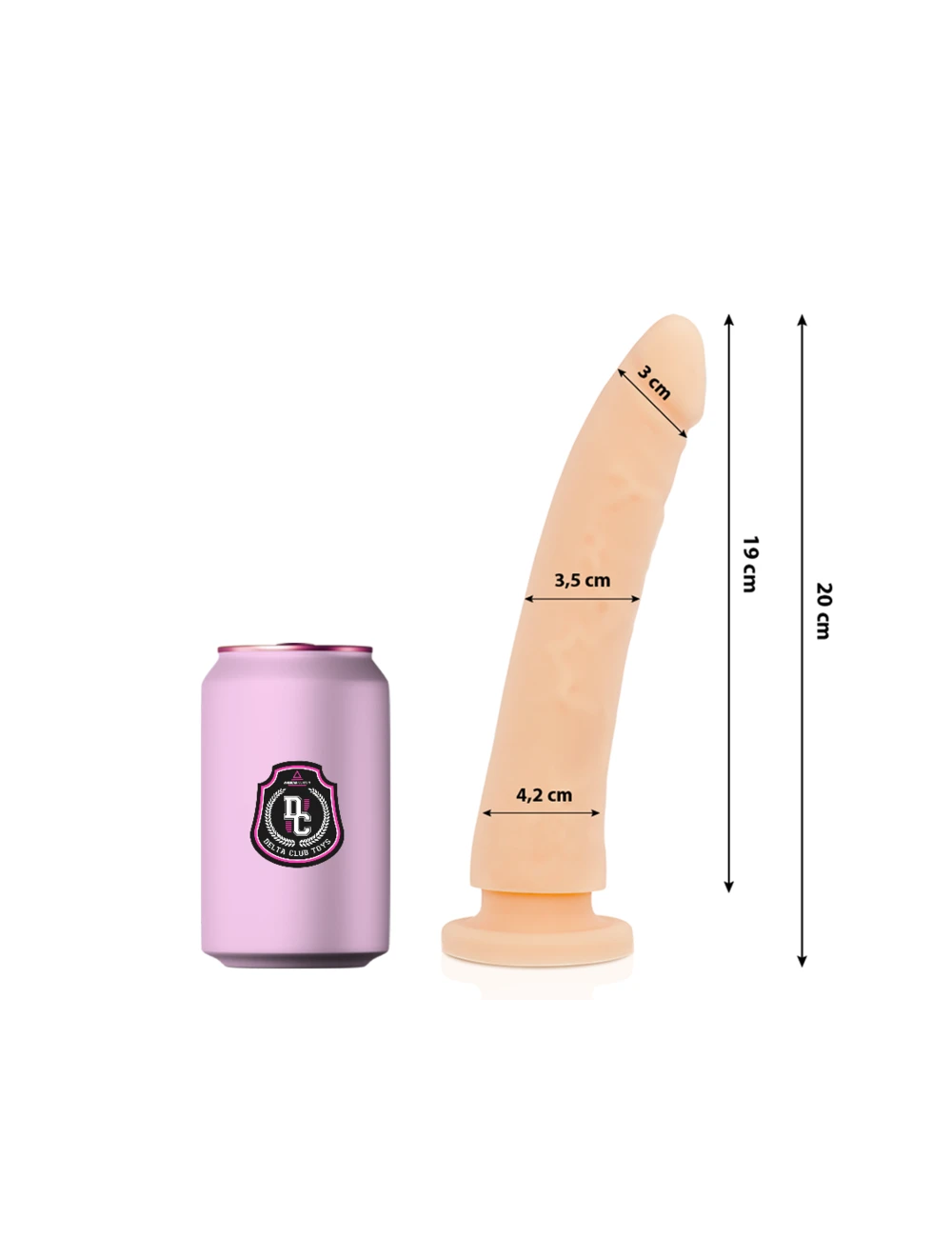 DELTA CLUB - TOYS GODE NATUREL MÉDICAL SILICONE 20 CM -O- 4 CM DELTA CLUB - TOYS GODE NATUREL MÉDICAL SILICONE 20 CM -O- 4 CM