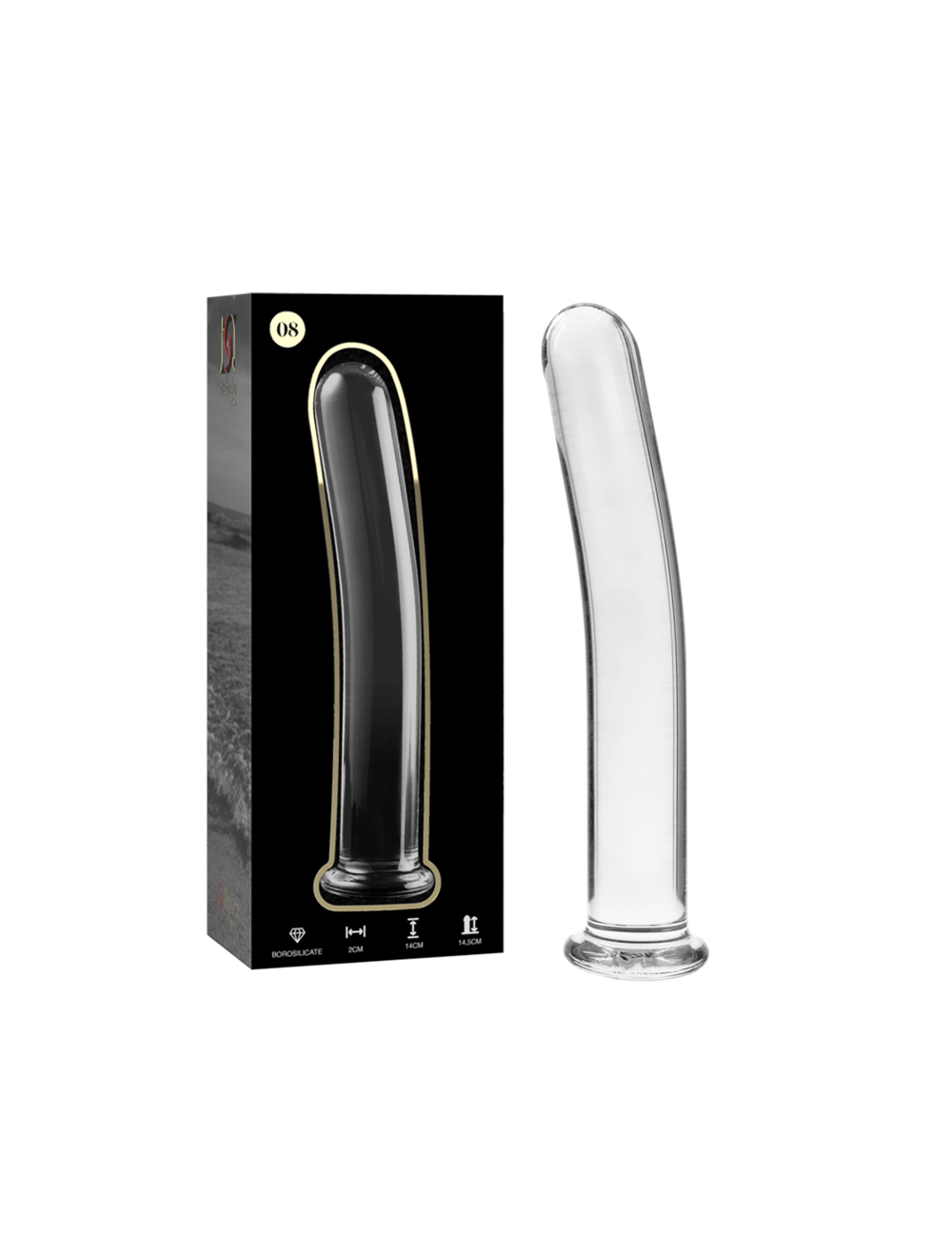 NEBULA SERIES BY IBIZA - MODÈLE 8 GODE EN VERRE BOROSILICATE CLAIR 14.5 CM -O- 2 CM