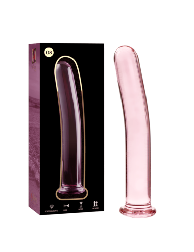 NEBULA SERIES BY IBIZA - MODÈLE 8 GODE EN VERRE BOROSILICATE ROSE 14.5 CM -O- 2 CM