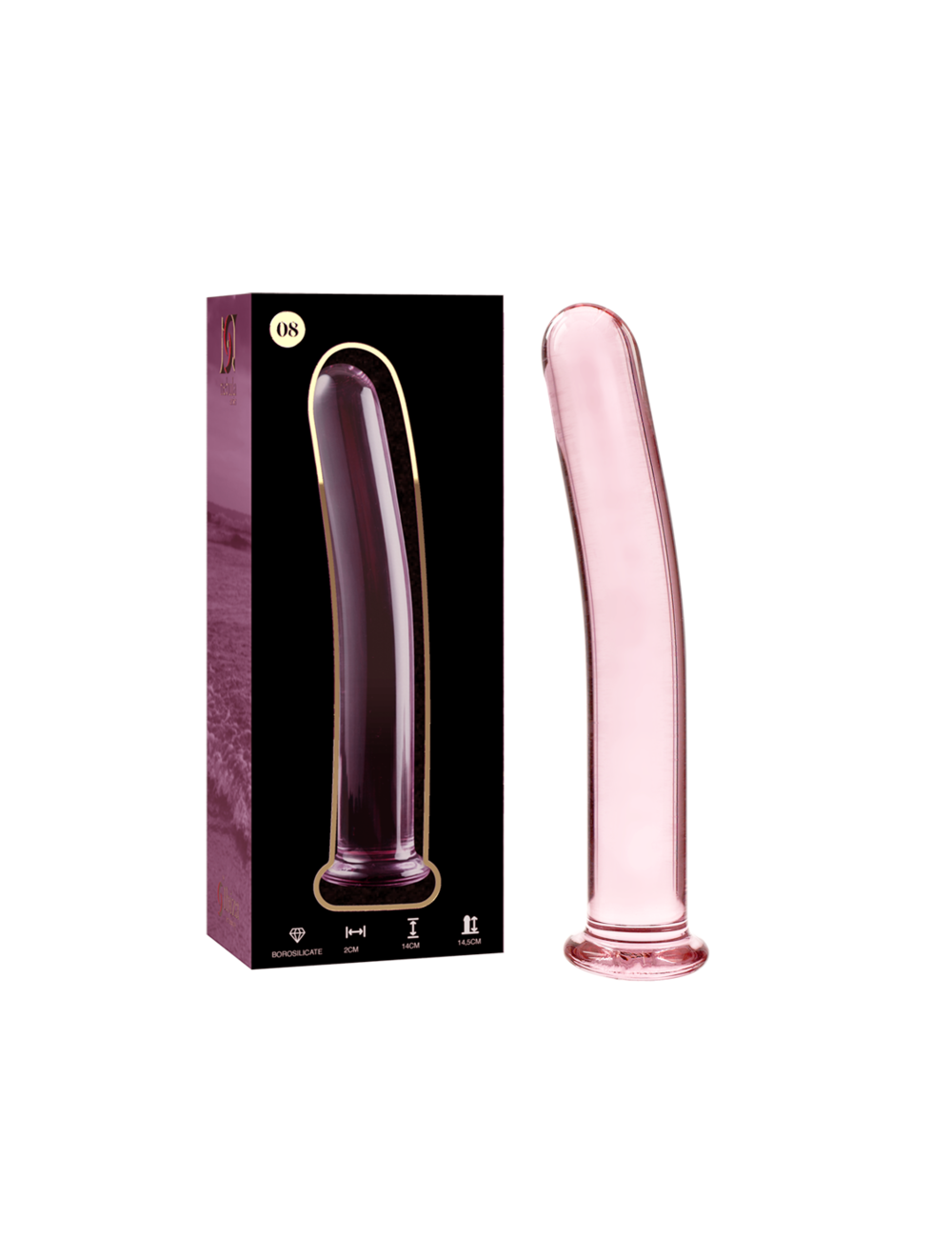 NEBULA SERIES BY IBIZA - MODÈLE 8 GODE EN VERRE BOROSILICATE ROSE 14.5 CM -O- 2 CM NEBULA SERIES BY IBIZA - MODÈLE 8 GODE EN VERRE BOROSILICATE ROSE 14.5 CM -O- 2 CM
