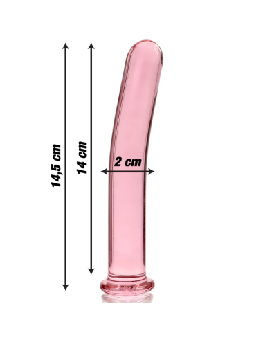 NEBULA SERIES BY IBIZA - MODÈLE 8 GODE EN VERRE BOROSILICATE ROSE 14.5 CM -O- 2 CM