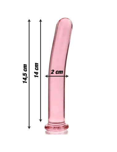 NEBULA SERIES BY IBIZA - MODÈLE 8 GODE EN VERRE BOROSILICATE ROSE 14.5 CM -O- 2 CM