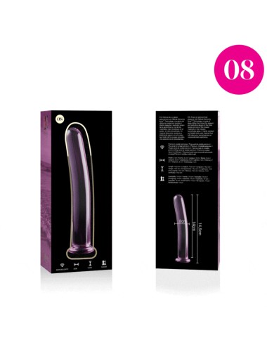 NEBULA SERIES BY IBIZA - MODÈLE 8 GODE EN VERRE BOROSILICATE ROSE 14.5 CM -O- 2 CM
