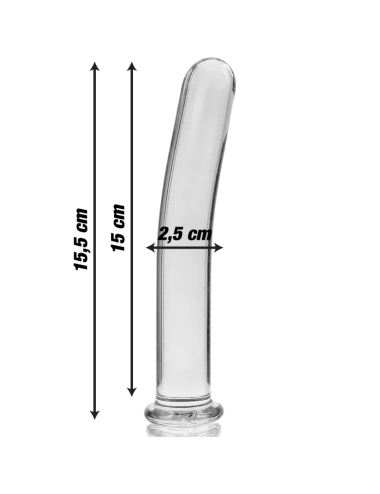 NEBULA SERIES BY IBIZA - MODÈLE 9 GODE EN VERRE BOROSILICATE CLAIR 15.5 CM -O- 2.5 CM