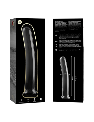 NEBULA SERIES BY IBIZA - MODÈLE 9 GODE EN VERRE BOROSILICATE CLAIR 15.5 CM -O- 2.5 CM