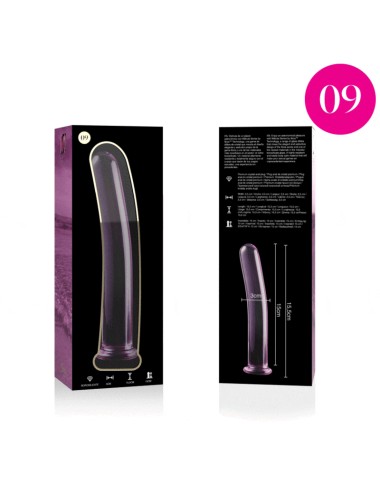 NEBULA SERIES BY IBIZA - MODÈLE 9 GODE EN VERRE BOROSILICATE ROSE 15.5 CM -O- 2.5 CM