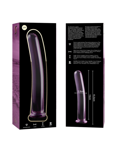 NEBULA SERIES BY IBIZA - MODÈLE 9 GODE EN VERRE BOROSILICATE ROSE 15.5 CM -O- 2.5 CM