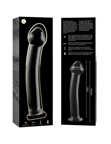 NEBULA SERIES BY IBIZA - MODÈLE 11 GODE EN VERRE BOROSILICATE CLAIR 16 CM -O- 3 CM