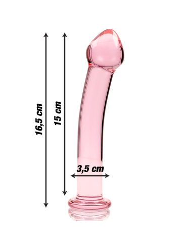 NEBULA SERIES BY IBIZA - MODÈLE 11 GODE EN VERRE BOROSILICATE ROSE 16 CM -O- 3 CM