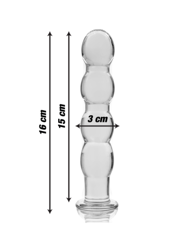 NEBULA SERIES BY IBIZA - MODÈLE 10 GODE EN VERRE BOROSILICATE CLAIR 16.5 CM -O- 3.5 CM