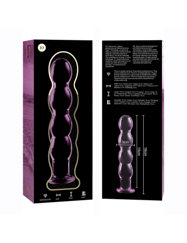 NEBULA SERIES BY IBIZA - MODÈLE 10 GODE EN VERRE BOROSILICATE ROSE 16.5 CM -O- 3.5 CM