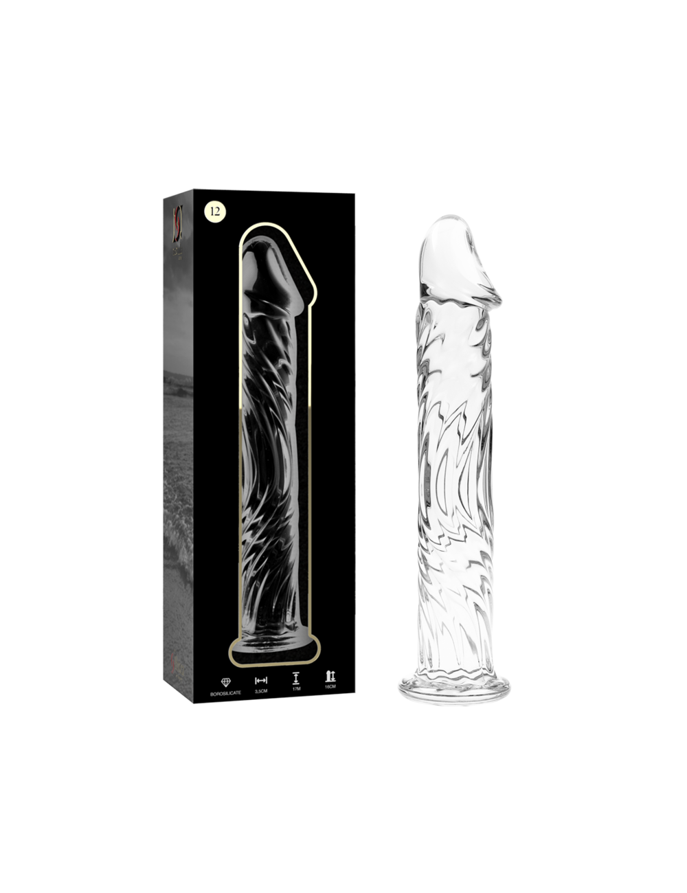 NEBULA SERIES BY IBIZA - MODÈLE 12 GODE EN VERRE BOROSILICATE CLAIR 17 CM -O- 3.5 CM NEBULA SERIES BY IBIZA - MODÈLE 12 GODE EN VERRE BOROSILICATE CLAIR 17 CM -O- 3.5 CM