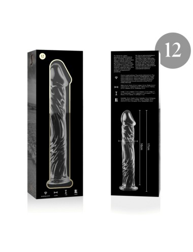 NEBULA SERIES BY IBIZA - MODÈLE 12 GODE EN VERRE BOROSILICATE CLAIR 17 CM -O- 3.5 CM