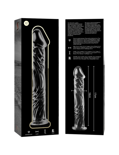 NEBULA SERIES BY IBIZA - MODÈLE 12 GODE EN VERRE BOROSILICATE CLAIR 17 CM -O- 3.5 CM