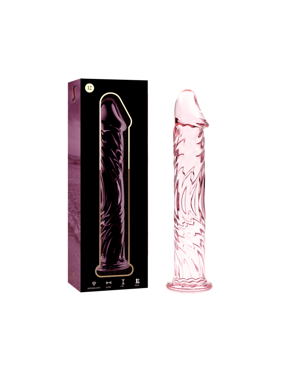 NEBULA SERIES BY IBIZA - MODÈLE 12 GODE EN VERRE BOROSILICATE ROSE 17 CM -O- 3.5 CM NEBULA SERIES BY IBIZA - MODÈLE 12 GODE EN VERRE BOROSILICATE ROSE 17 CM -O- 3.5 CM
