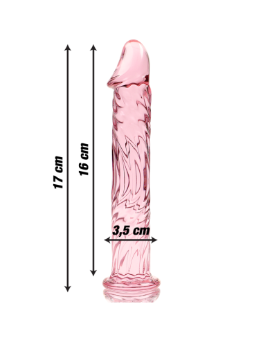 NEBULA SERIES BY IBIZA - MODÈLE 12 GODE EN VERRE BOROSILICATE ROSE 17 CM -O- 3.5 CM