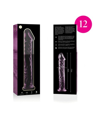NEBULA SERIES BY IBIZA - MODÈLE 12 GODE EN VERRE BOROSILICATE ROSE 17 CM -O- 3.5 CM