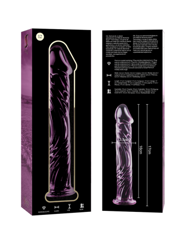NEBULA SERIES BY IBIZA - MODÈLE 12 GODE EN VERRE BOROSILICATE ROSE 17 CM -O- 3.5 CM