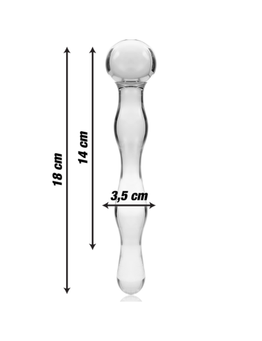 NEBULA SERIES BY IBIZA - MODÈLE 13 GODE EN VERRE BOROSILICATE CLAIR 18 CM -O- 3.5 CM