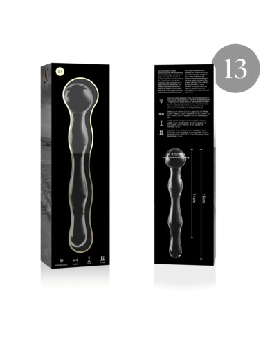 NEBULA SERIES BY IBIZA - MODÈLE 13 GODE EN VERRE BOROSILICATE CLAIR 18 CM -O- 3.5 CM