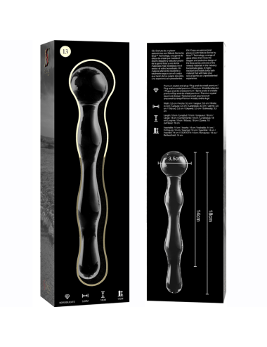 NEBULA SERIES BY IBIZA - MODÈLE 13 GODE EN VERRE BOROSILICATE CLAIR 18 CM -O- 3.5 CM