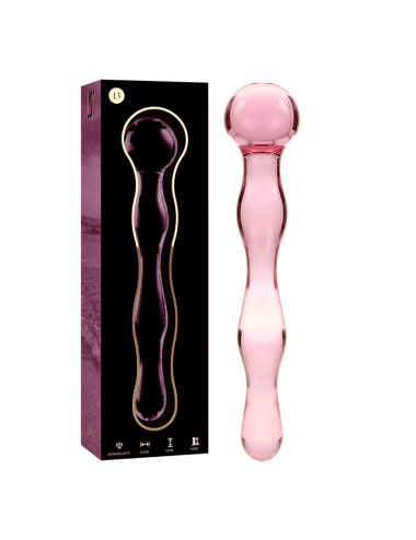 NEBULA SERIES BY IBIZA - MODÈLE 13 GODE EN VERRE BOROSILICATE ROSE 18 CM -O- 3.5 CM