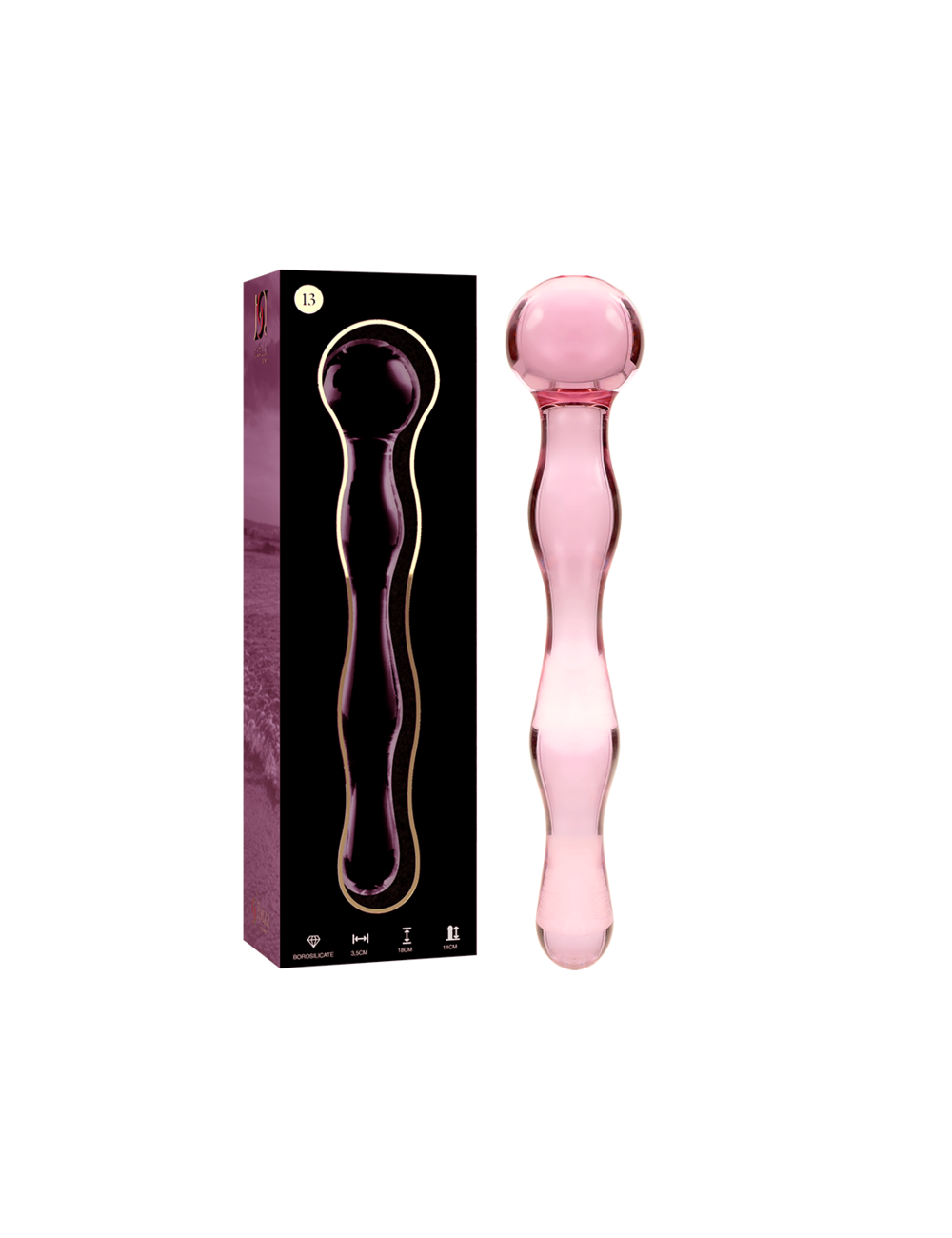 NEBULA SERIES BY IBIZA - MODÈLE 13 GODE EN VERRE BOROSILICATE ROSE 18 CM -O- 3.5 CM NEBULA SERIES BY IBIZA - MODÈLE 13 GODE EN VERRE BOROSILICATE ROSE 18 CM -O- 3.5 CM