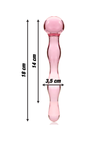 NEBULA SERIES BY IBIZA - MODÈLE 13 GODE EN VERRE BOROSILICATE ROSE 18 CM -O- 3.5 CM