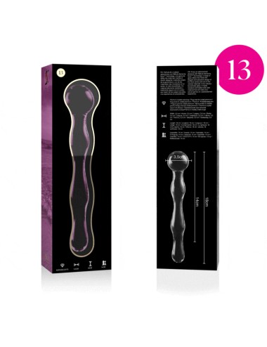 NEBULA SERIES BY IBIZA - MODÈLE 13 GODE EN VERRE BOROSILICATE ROSE 18 CM -O- 3.5 CM