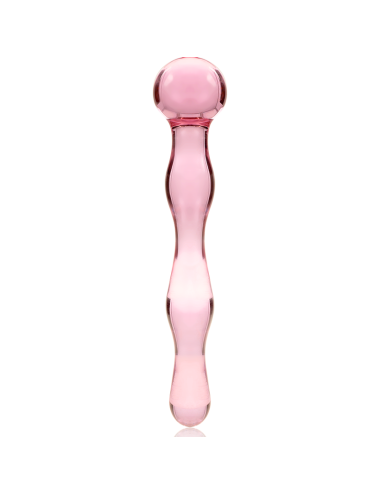 NEBULA SERIES BY IBIZA - MODÈLE 13 GODE EN VERRE BOROSILICATE ROSE 18 CM -O- 3.5 CM