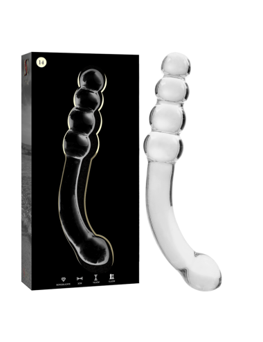 NEBULA SERIES BY IBIZA - MODÈLE 14 GODE EN VERRE BOROSILICATE CLAIR 18.5 CM -O- 3 CM