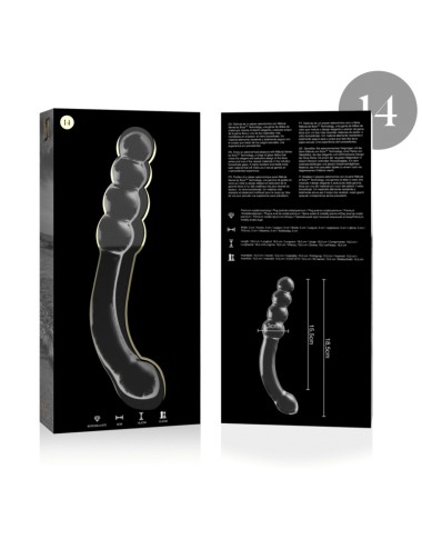 NEBULA SERIES BY IBIZA - MODÈLE 14 GODE EN VERRE BOROSILICATE CLAIR 18.5 CM -O- 3 CM