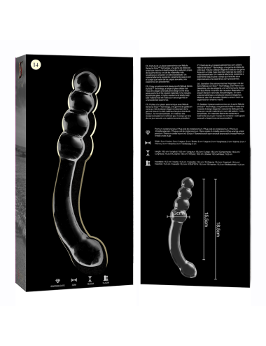 NEBULA SERIES BY IBIZA - MODÈLE 14 GODE EN VERRE BOROSILICATE CLAIR 18.5 CM -O- 3 CM