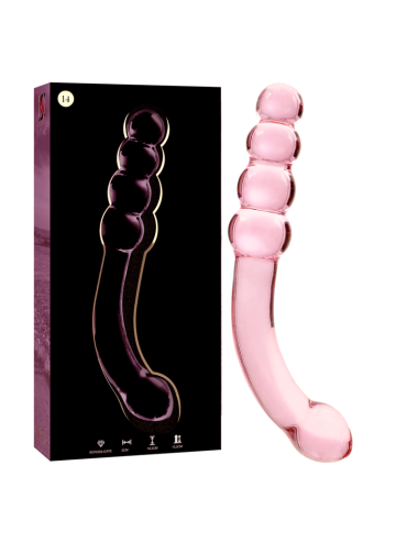 NEBULA SERIES BY IBIZA - MODÈLE 14 GODE EN VERRE BOROSILICATE ROSE 18.5 CM -O- 3 CM