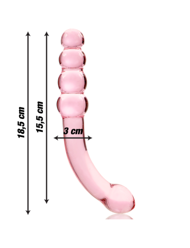NEBULA SERIES BY IBIZA - MODÈLE 14 GODE EN VERRE BOROSILICATE ROSE 18.5 CM -O- 3 CM