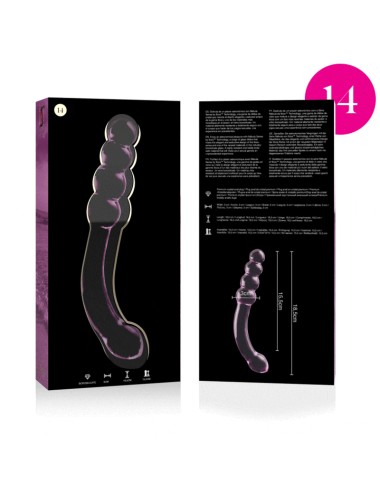 NEBULA SERIES BY IBIZA - MODÈLE 14 GODE EN VERRE BOROSILICATE ROSE 18.5 CM -O- 3 CM