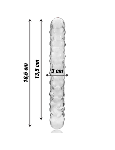 NEBULA SERIES BY IBIZA - MODÈLE 15 GODE EN VERRE BOROSILICATE CLAIR 18.5 CM -O- 3 CM