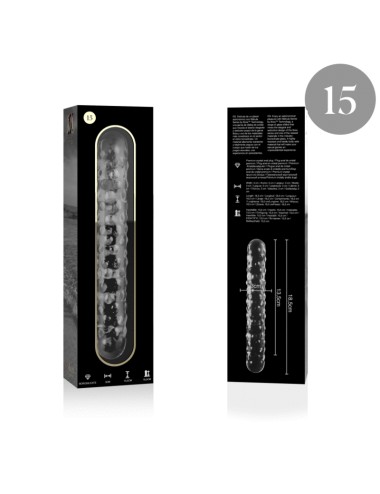 NEBULA SERIES BY IBIZA - MODÈLE 15 GODE EN VERRE BOROSILICATE CLAIR 18.5 CM -O- 3 CM