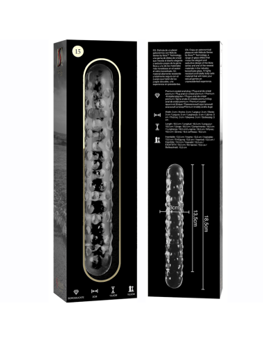 NEBULA SERIES BY IBIZA - MODÈLE 15 GODE EN VERRE BOROSILICATE CLAIR 18.5 CM -O- 3 CM