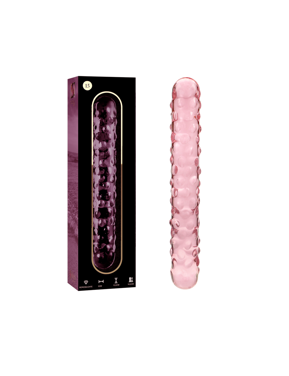 NEBULA SERIES BY IBIZA - MODÈLE 15 GODE EN VERRE BOROSILICATE ROSE 18.5 CM -O- 3 CM NEBULA SERIES BY IBIZA - MODÈLE 15 GODE EN VERRE BOROSILICATE ROSE 18.5 CM -O- 3 CM
