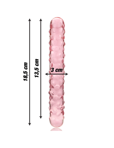 NEBULA SERIES BY IBIZA - MODÈLE 15 GODE EN VERRE BOROSILICATE ROSE 18.5 CM -O- 3 CM
